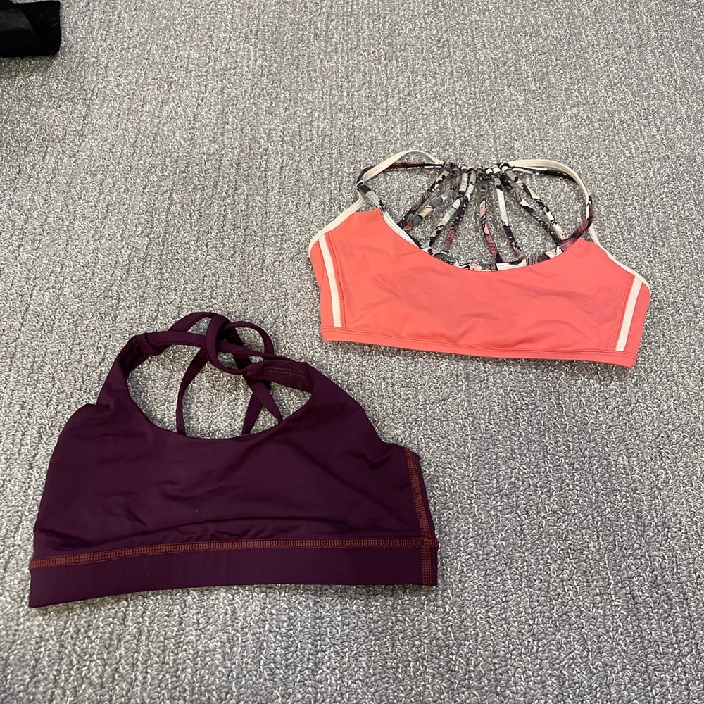 Bundle of 2 lululemon sports bras, size 4